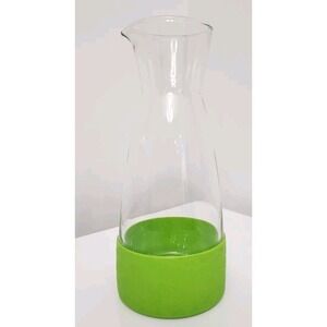 Patron Tequila Carafe Decanter Pitcher Glass with Silicone Green Base Barware